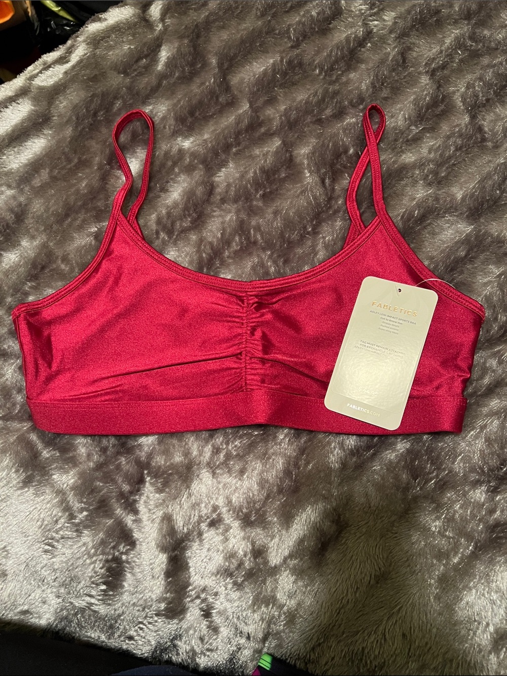 Fabletics red Adleylow impact sports bra, Medium